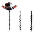 Tarière thermique 3 CV 52 cm3 + lot de 3 mèches (40, 60 et 80 mm)